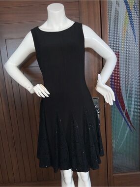 BETSY & ADAM Dress, Sequin & Lace Inserts, Sz 14, NWT